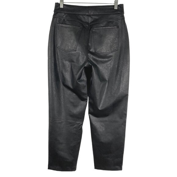 Spanx Leather Like Straight Leg Pants Medium Luxe Black Stretch NWT PT-2080‎ - Picture 4 of 12